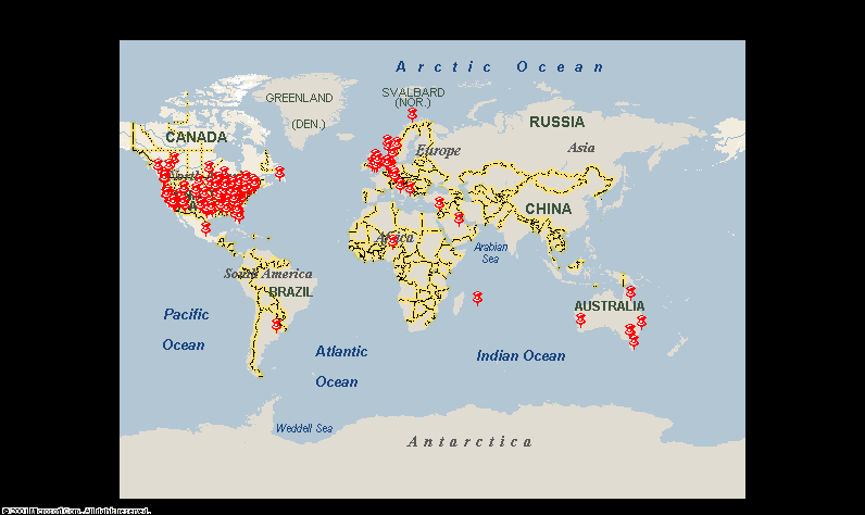 Cystinosis Map:  THE WORLD OF CYSTINOSIS
